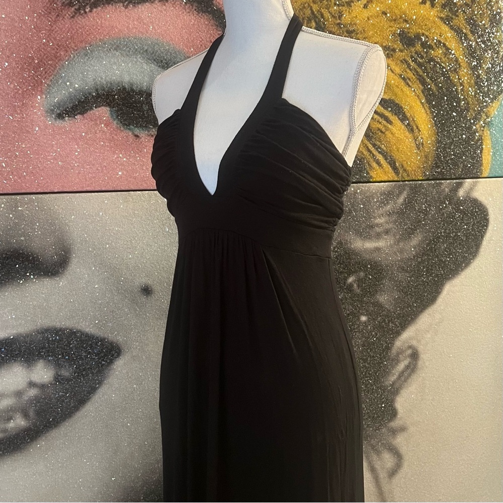 Black Halter Maxi Dress Sz Small - Picture 9 of 13